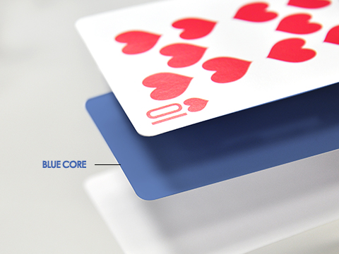 S27 promotional card stock with blue core (smooth finish)