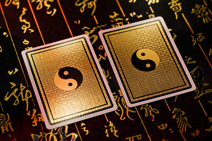 Foil card back on Yin Yang Playing Cards