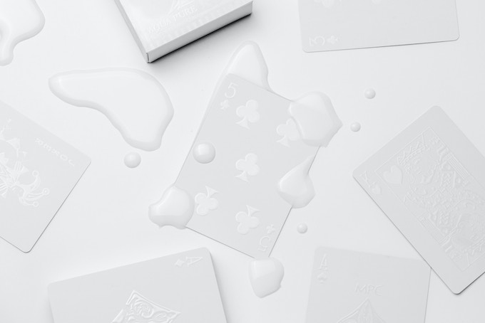 MPC Aqua 100% Pure White Plastic Playing Cards