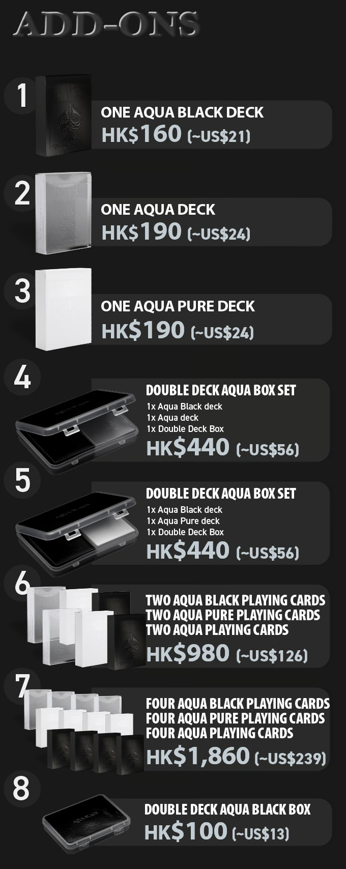 Aqua Black Invisible Playing Cards